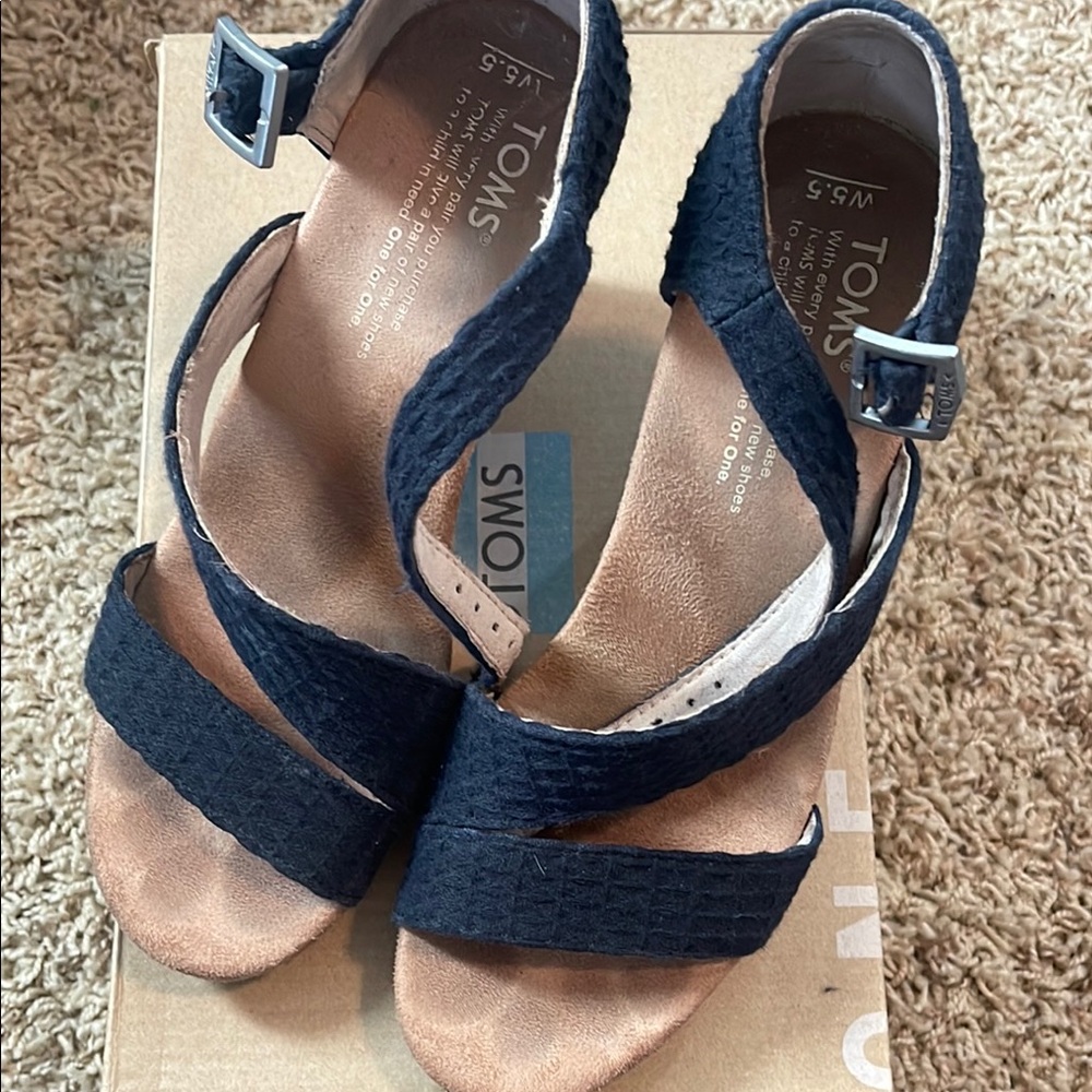 TOMS Black Strappy Sandals
